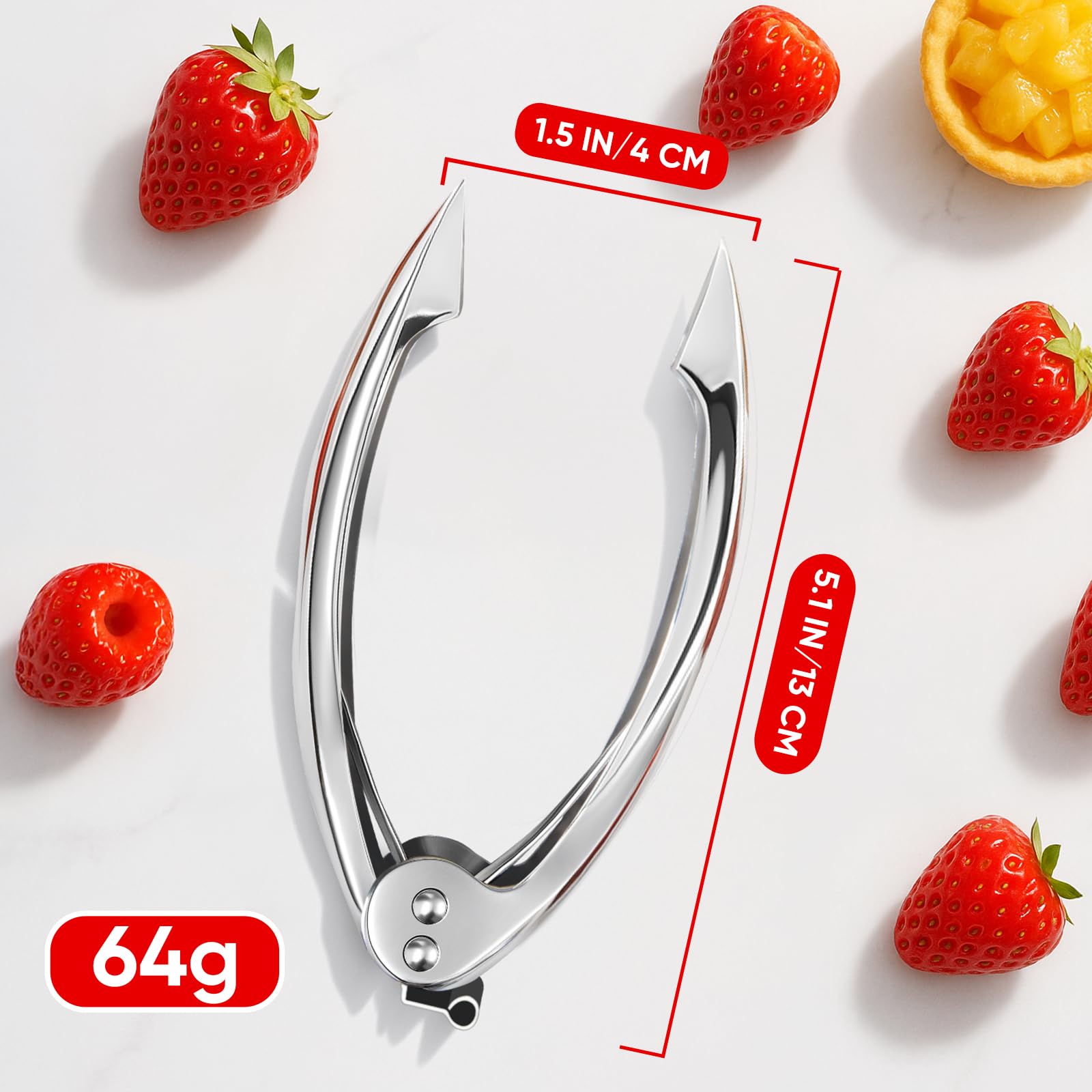 De-stems strawberries tomatoes and more with tool