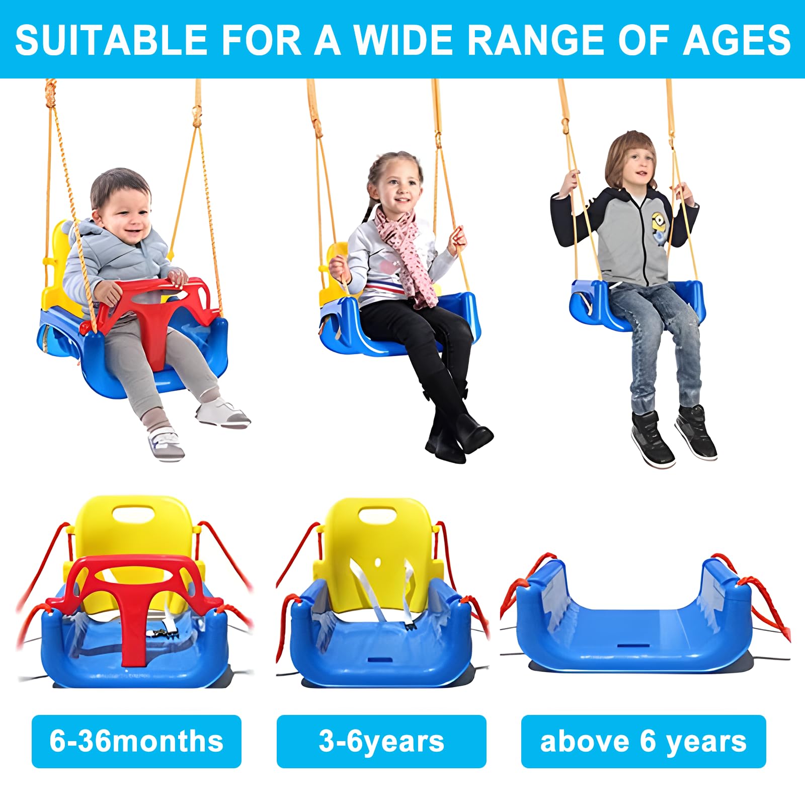 Detachable 3-in-1 swing seat detail