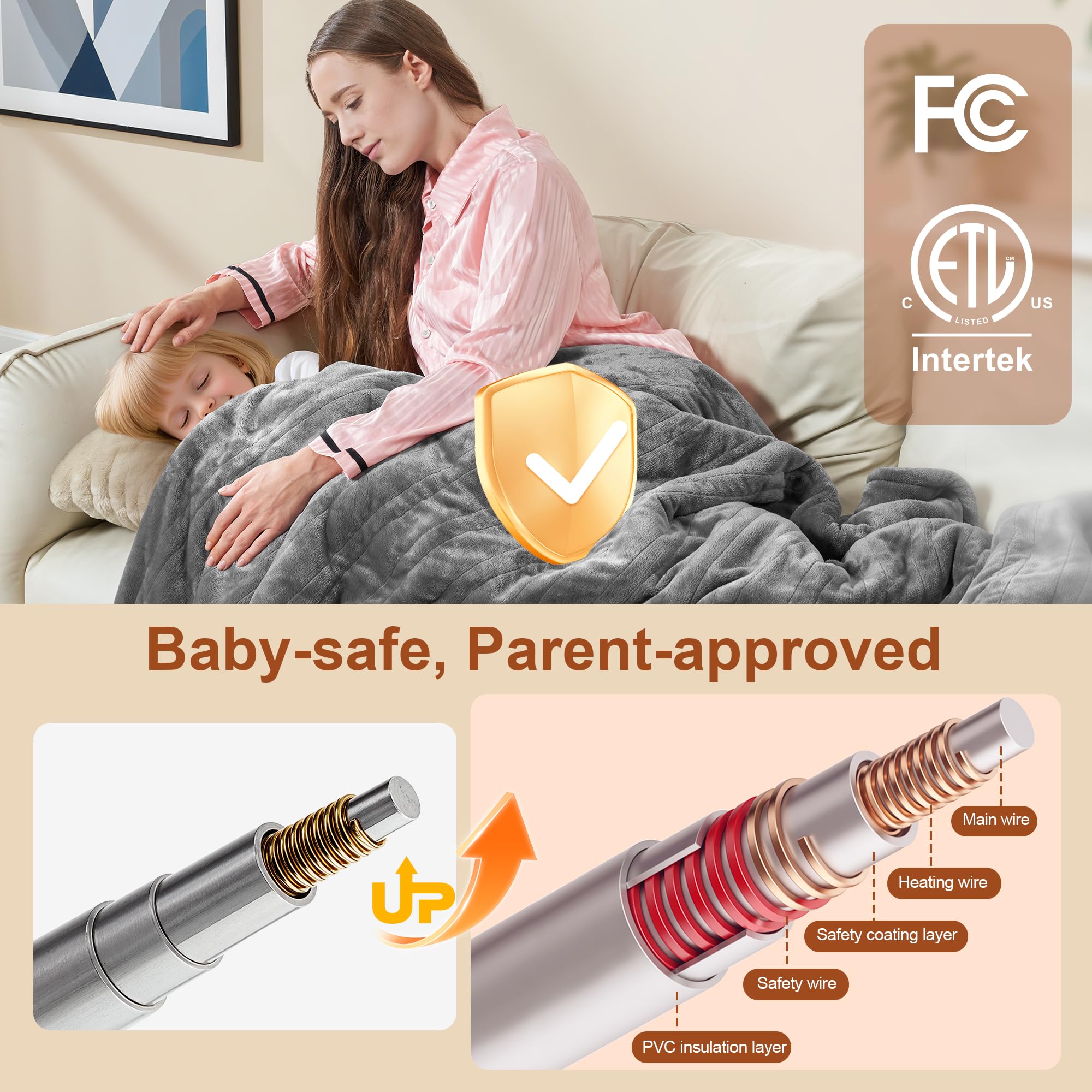 Extra long 12-foot power cord for flexible placement