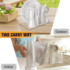 versatile storage caddy used for plates and napkins