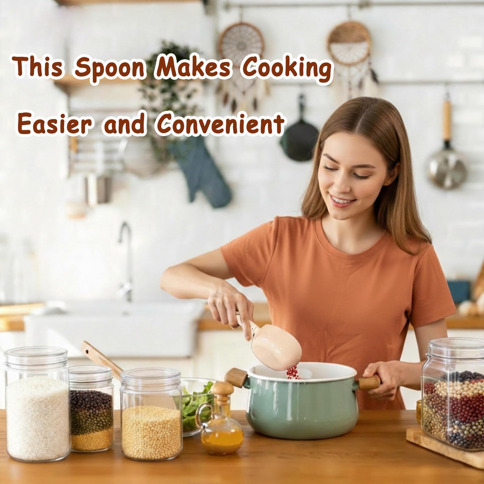 Digital kitchen scale style measuring spoon on countertop