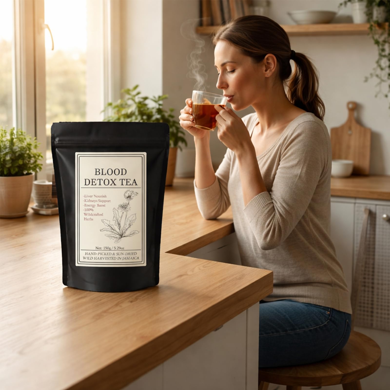 Detox tea 30 bags Jamaica product packaging