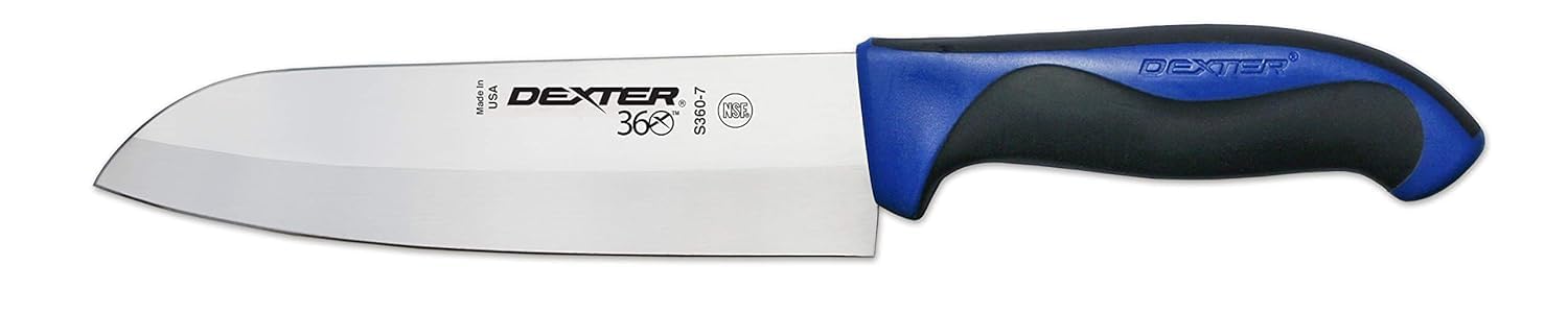 Dexter-Russell S360-7C-PCP Santoku Knife 7 inch blade with blue handle