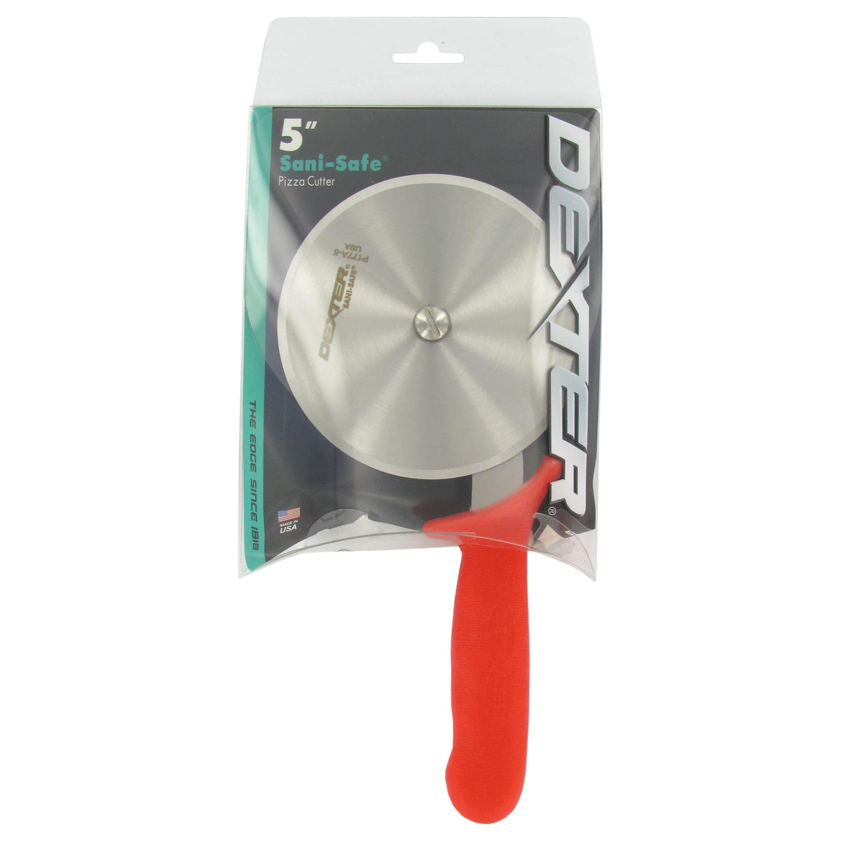 Dexter Russell Sani-Safe red handle 5 inch pizza cutter blade diameter 5 inches