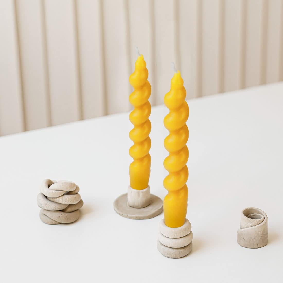 DEYBBY spiral beeswax candle home decor 7 inch