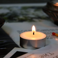 Each tealight burns up to 4 hours