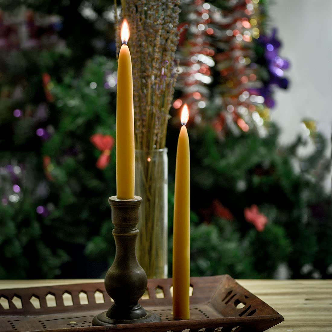 Nontoxic DEYBBY beeswax taper candles for celebrations