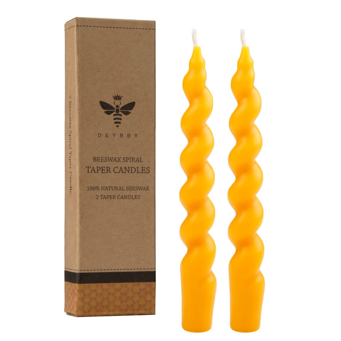 DEYBBY spiral beeswax candle 7 inch 2 pack product image