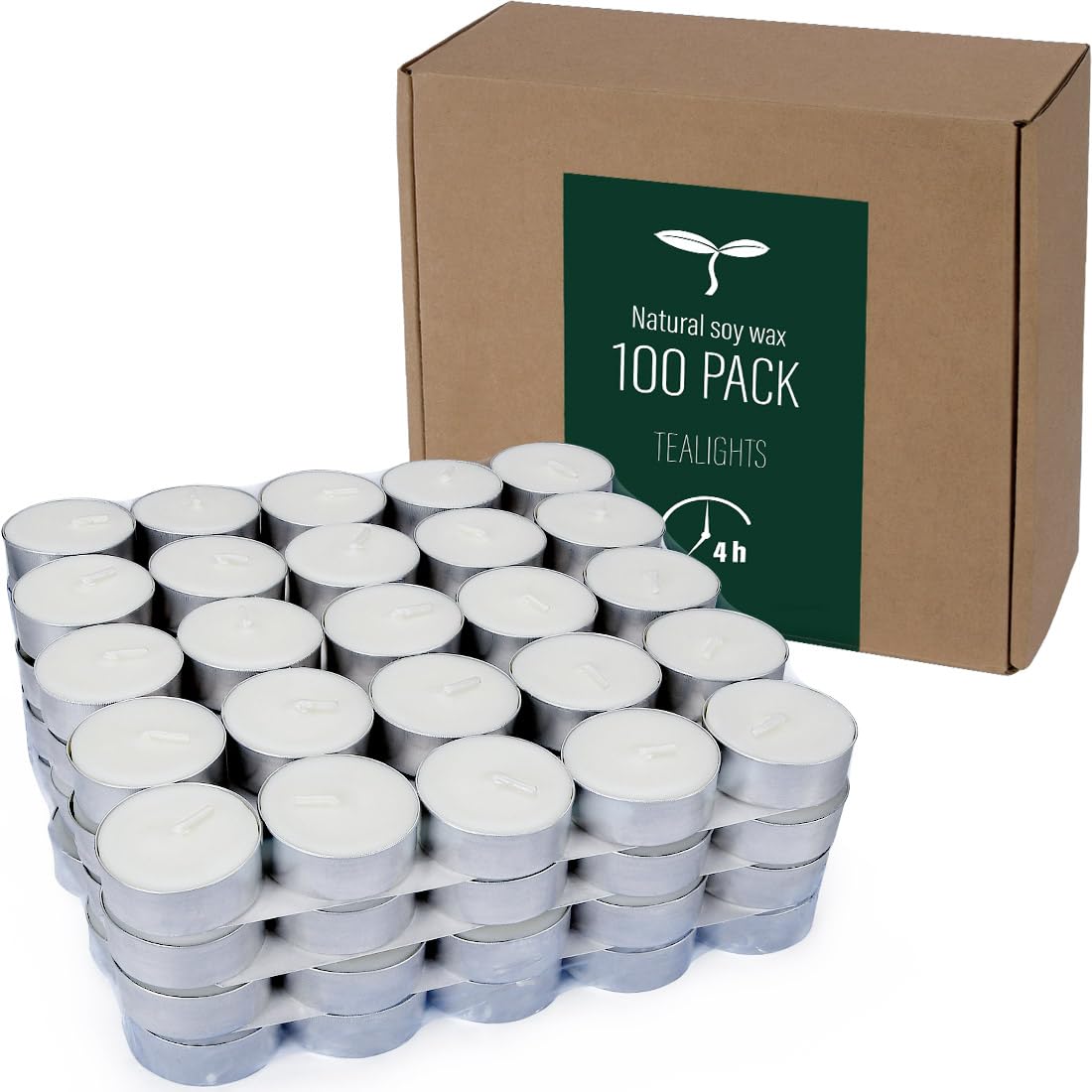 DEYBBY unscented tealight candles 100 pack bulk