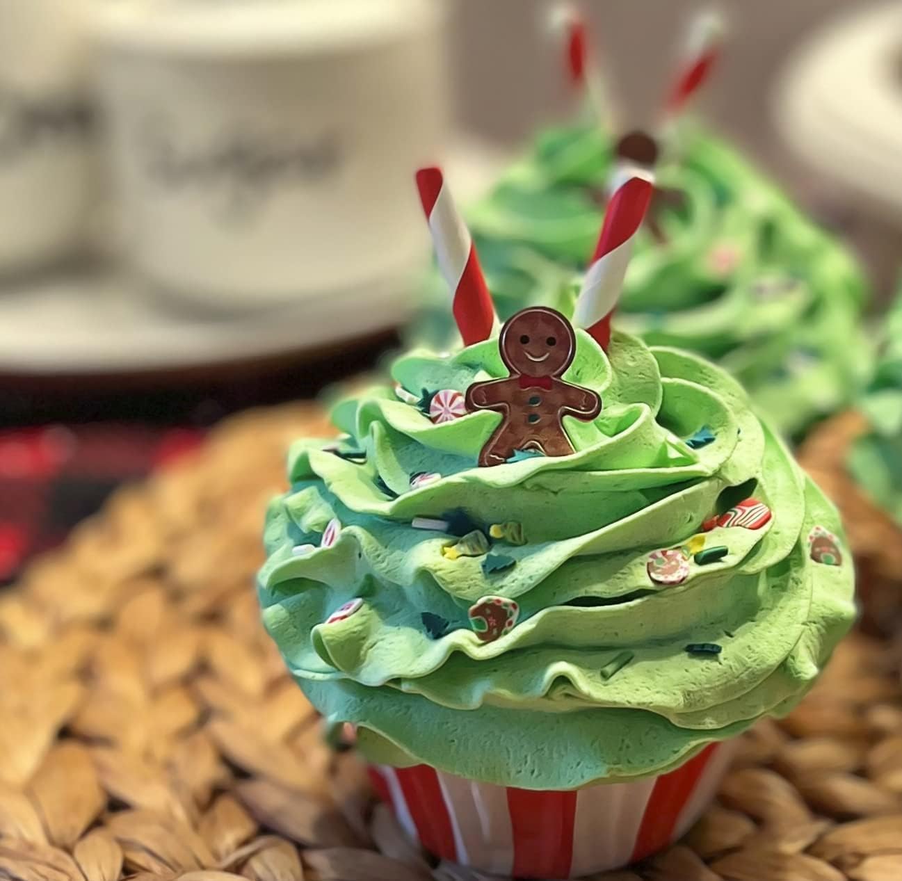 Dezicakes fake cupcake gingerbread style for holiday display