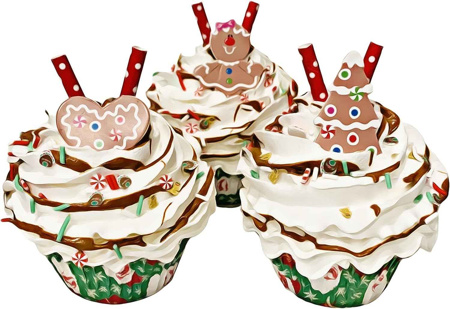 Dezicakes fake cupcakes set of 3 lightweight foam decor