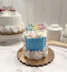 Blue mini fake cake decor by Dezicakes handmade in USA