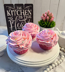 Approx 3.5 inch wide 3.5 inch tall fake cupcakes