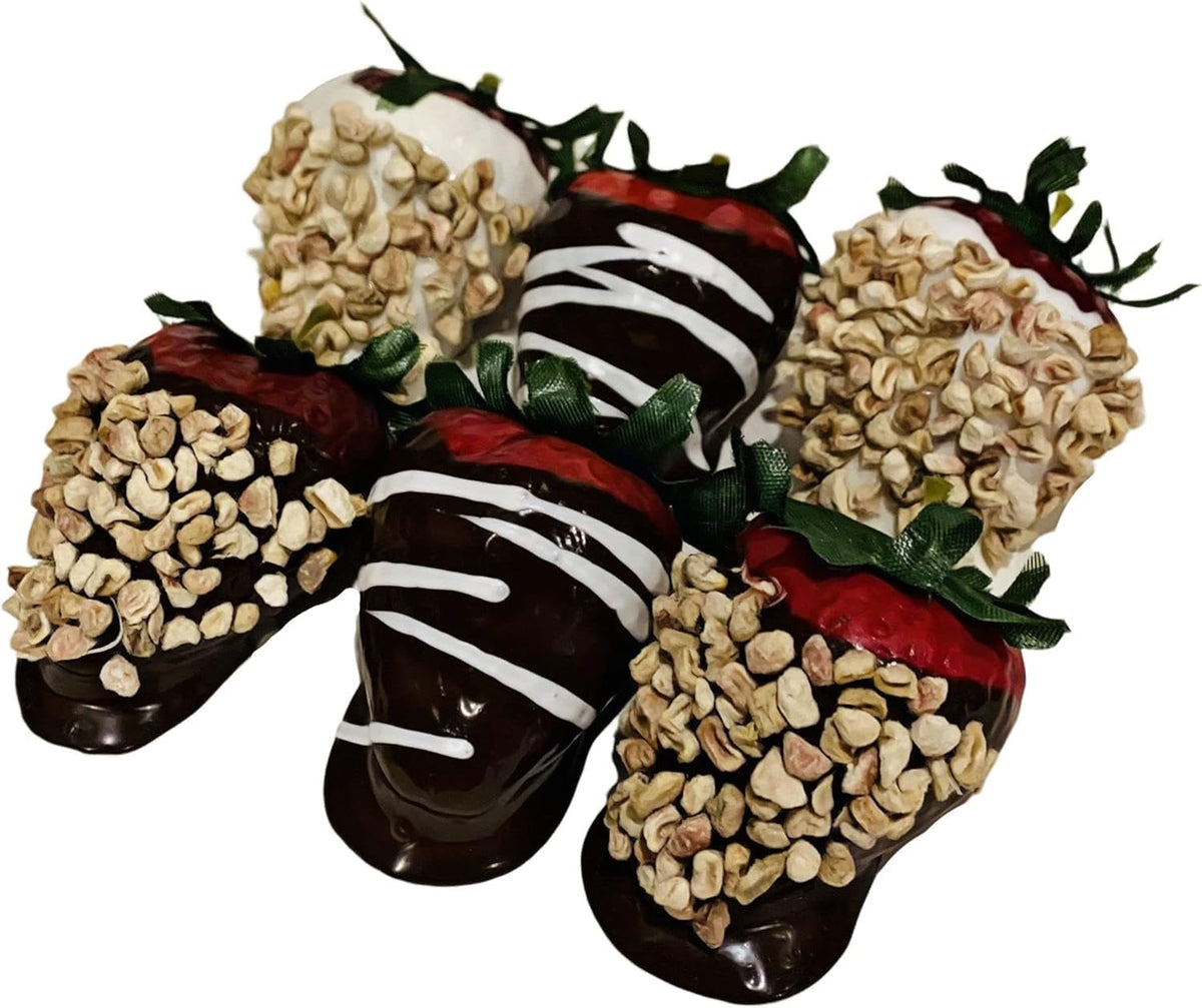 dezicakes fake dipped strawberries set of 6 decorative item