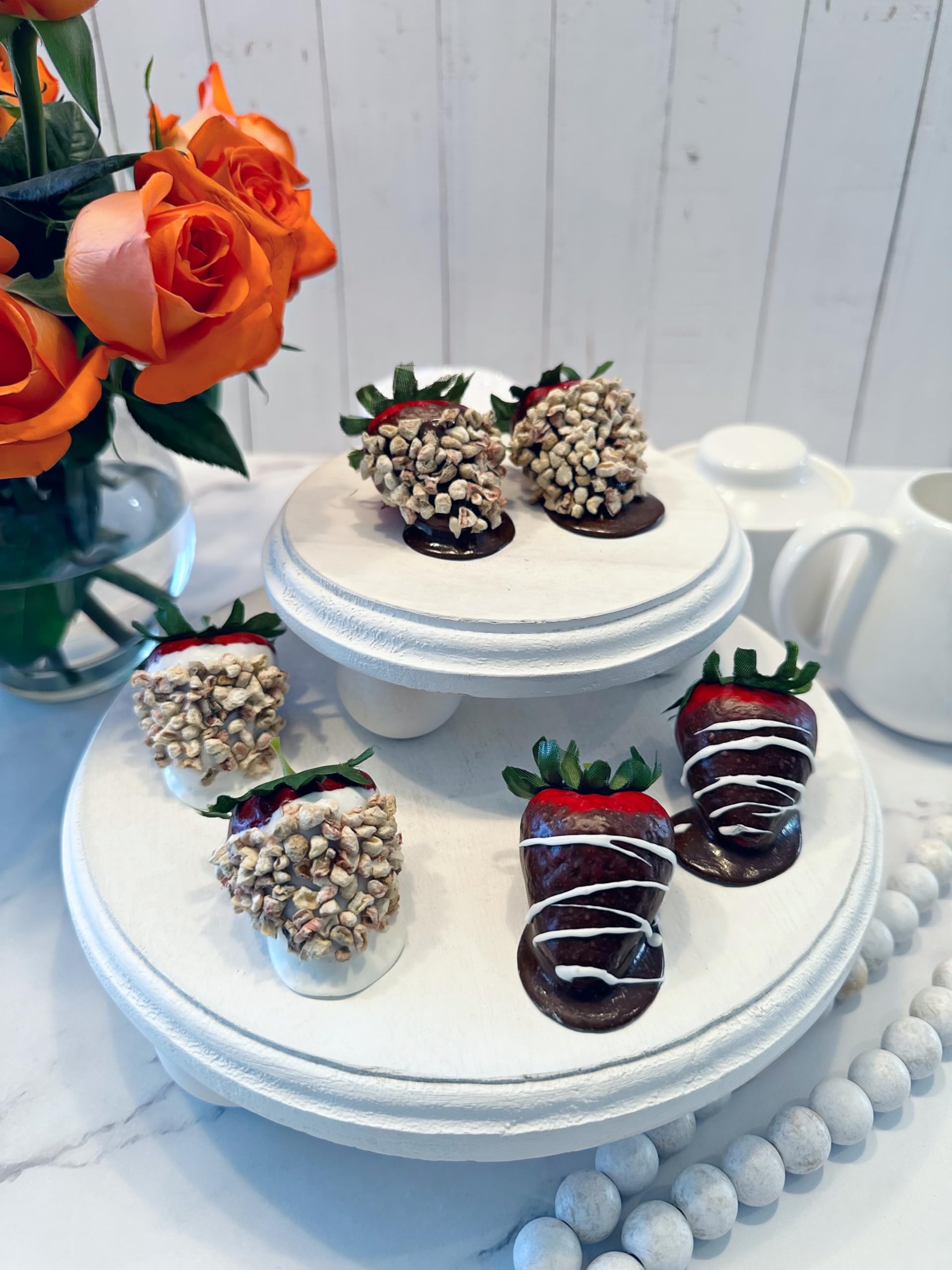 six piece set of fake strawberries for display