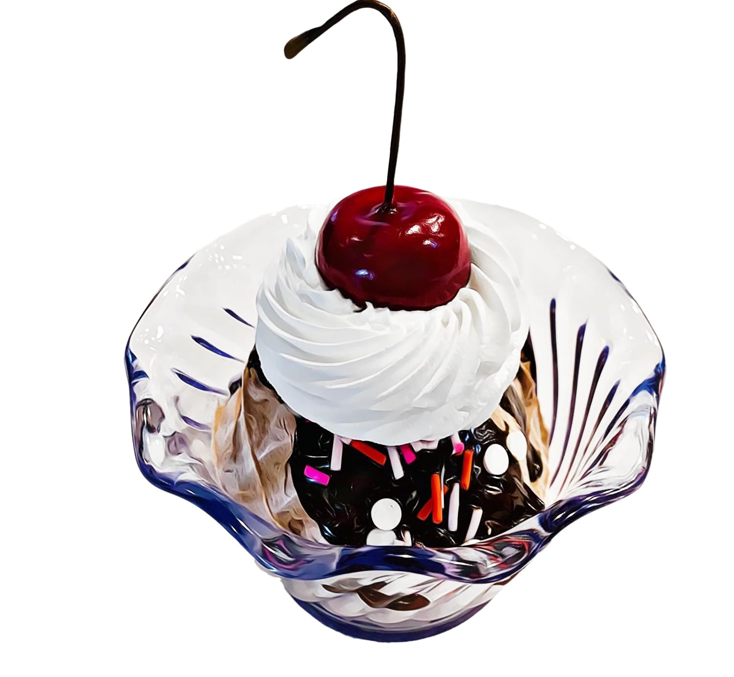 Dezicakes handmade fake ice cream sundae in plastic tulip cup decor
