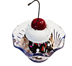 Dezicakes handmade fake ice cream sundae in plastic tulip cup decor