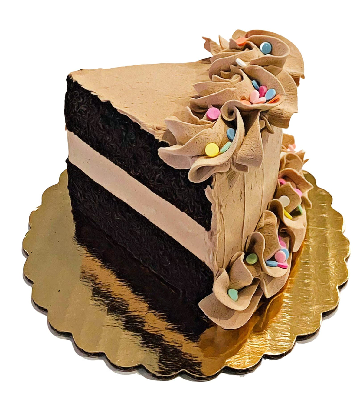Dezicakes fake piece cake slice chocolate confetti