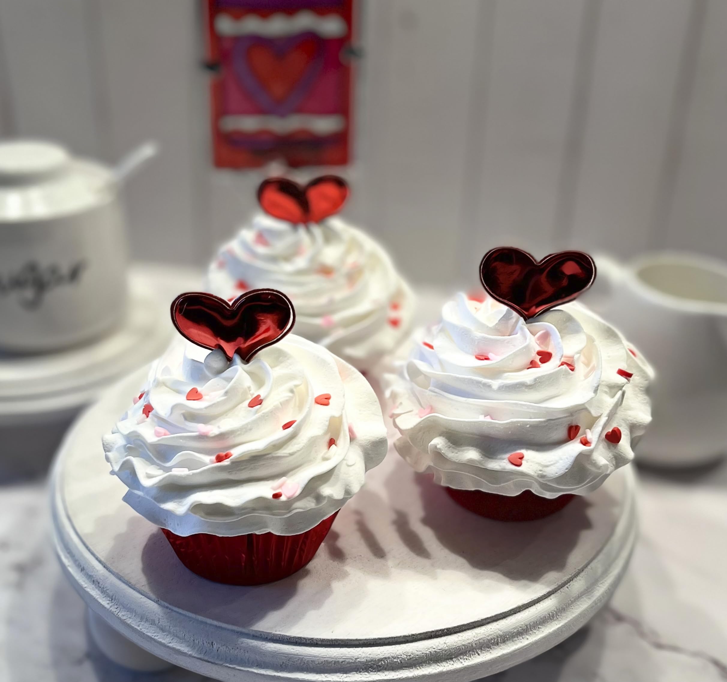 Lightweight foam cupcake decor for indoor displays