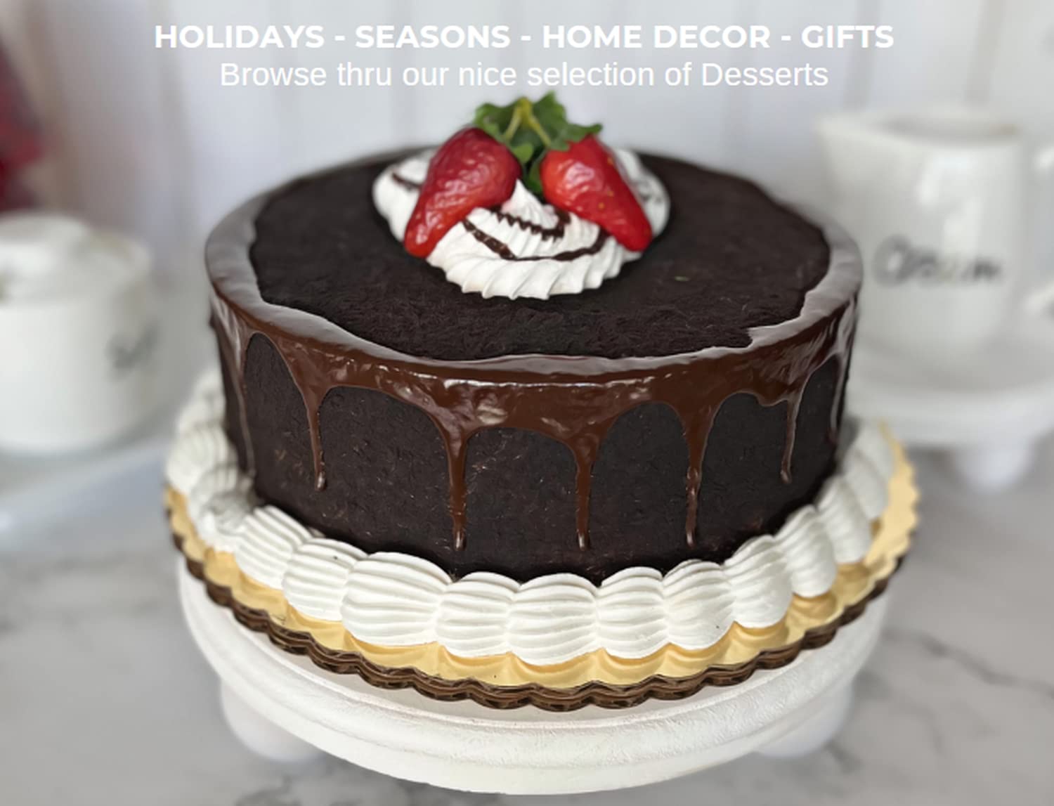 Fake cake decor for home or business display