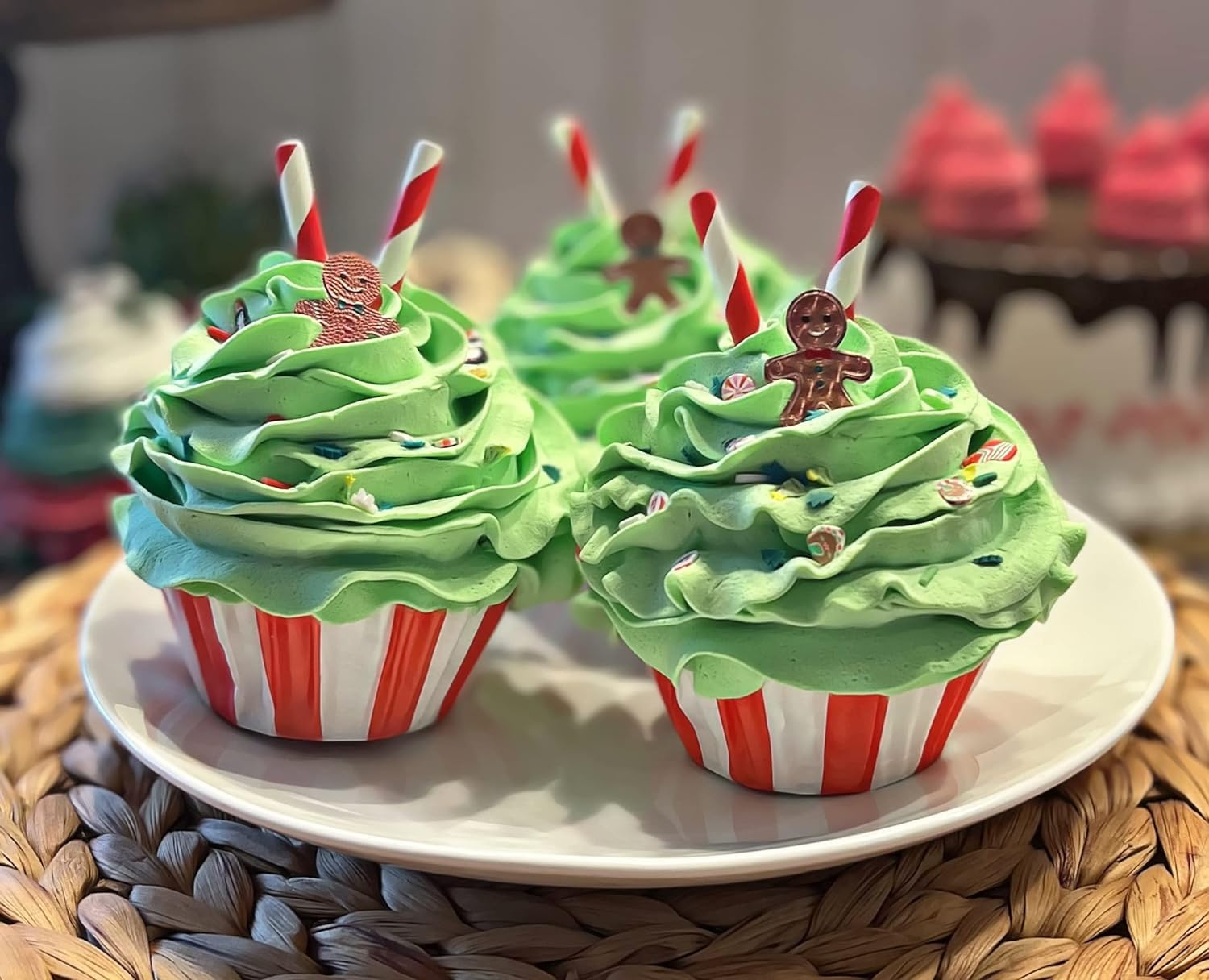 Lightweight foam cupcake suitable for indoor decor