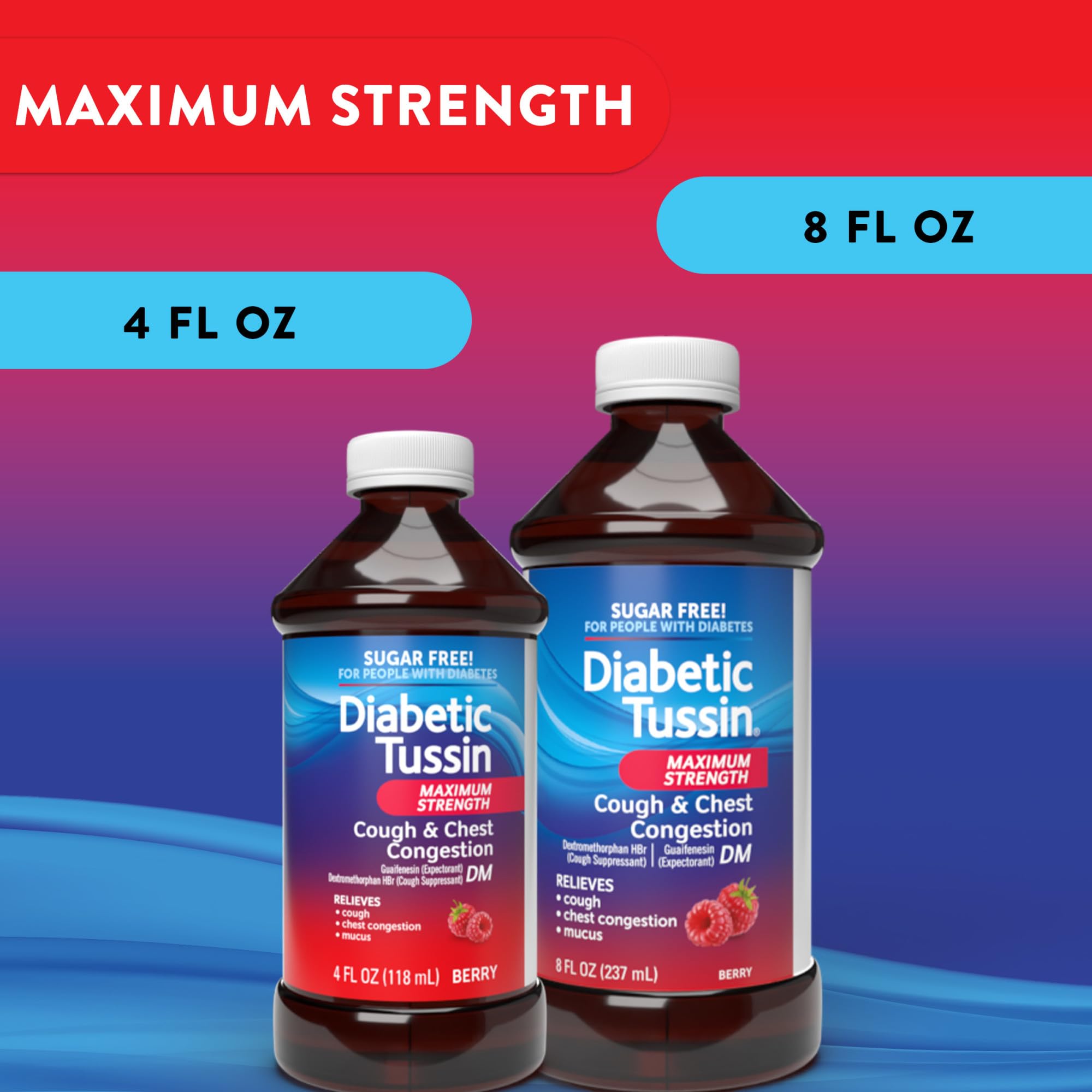 Diabetic Tussin DM sugar-free cough syrup ingredients listing