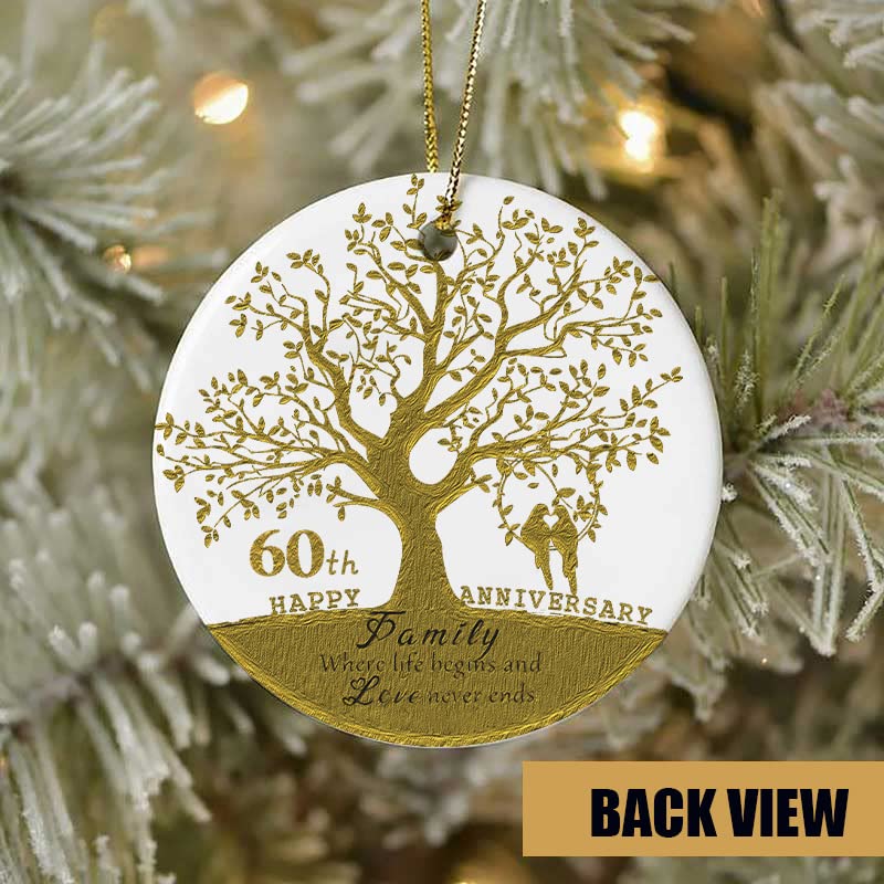 ornament printed with 60th anniversary text