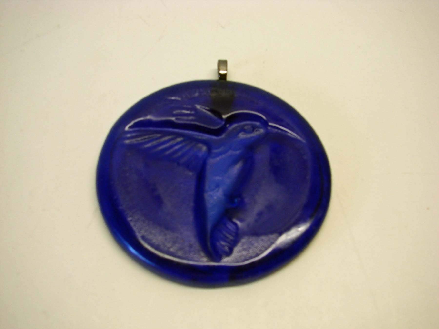 Blue bottle bottom glass used for window decor