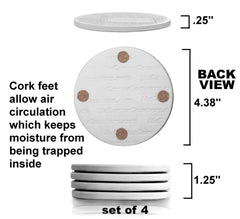 Natural earthenware clay absorbs moisture coaster