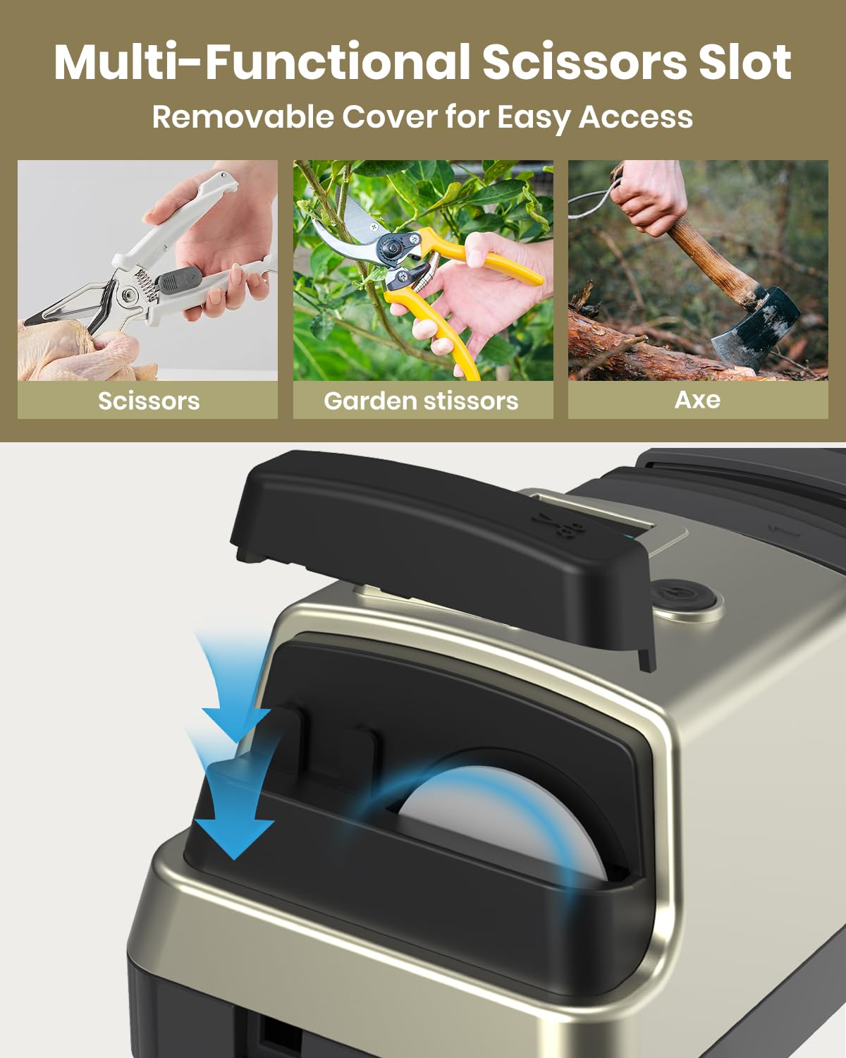 Removable ceramic honing rod accessory