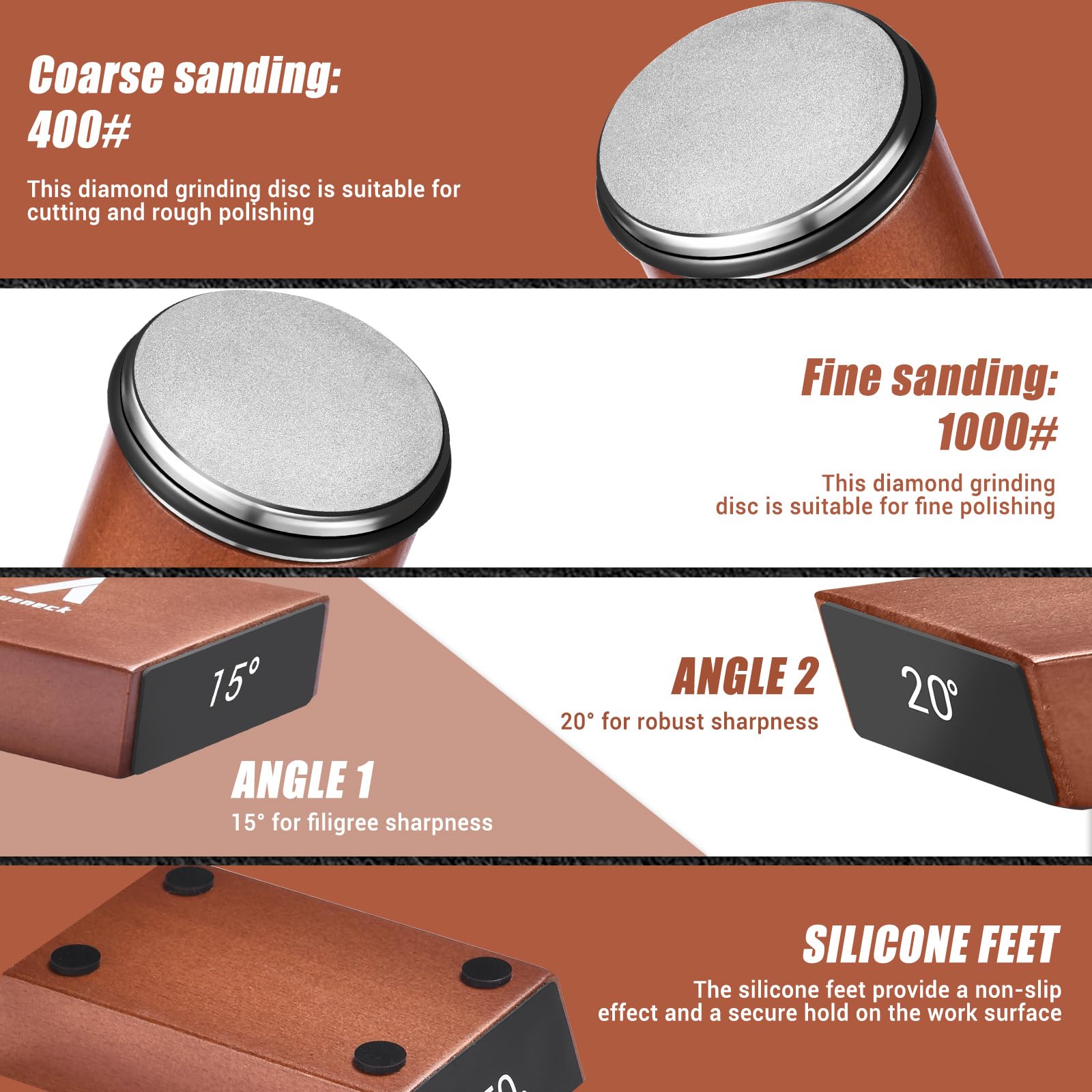 15-degree sharpening angle on rolling sharpener