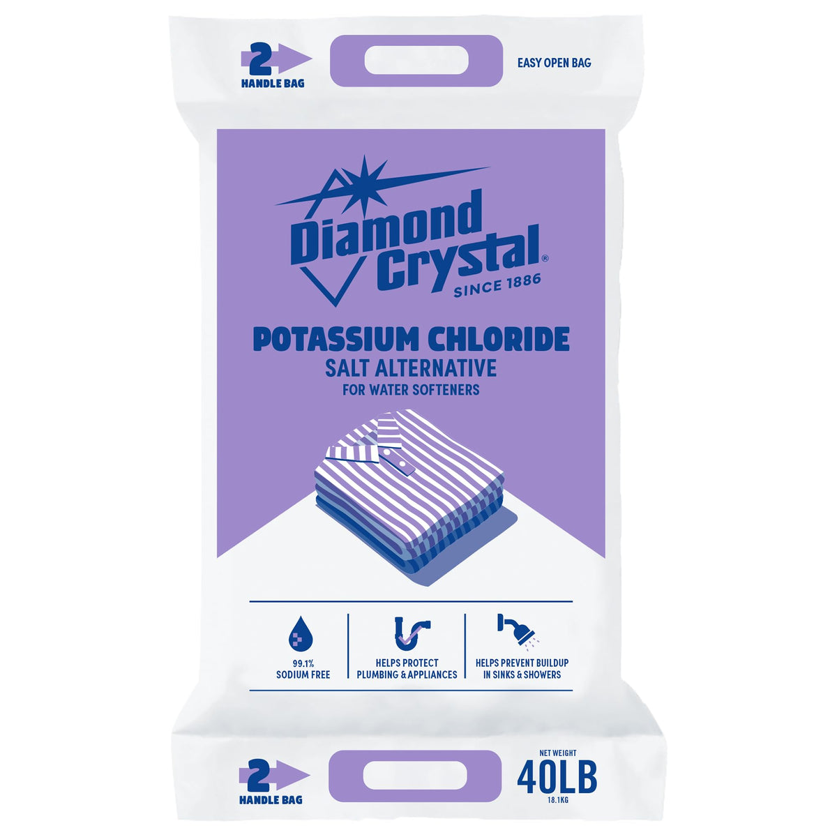 Diamond Crystal Water Softener Bag 40 Lb potassium chloride pellets