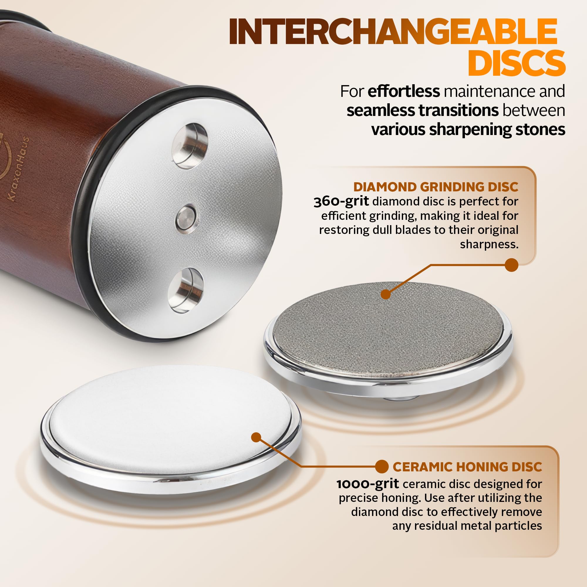Ceramic disc finishing edge