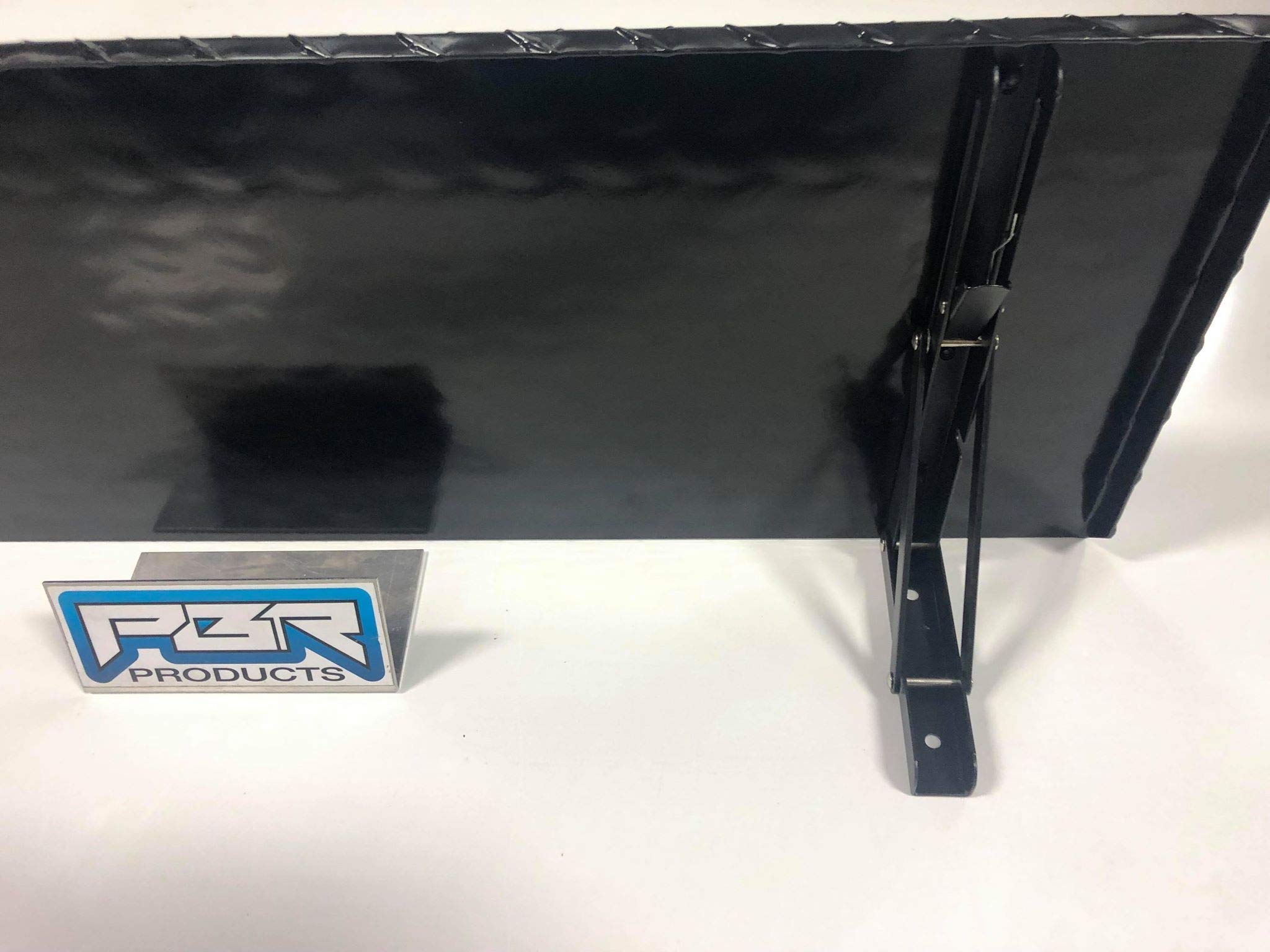 Diamond plate folding shelf compatible with Pit Boss 820 Deluxe Pellet Grill