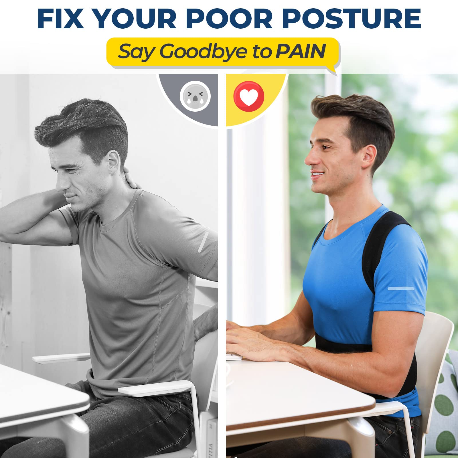 Back support brace for upper and lower back by DIANMEI