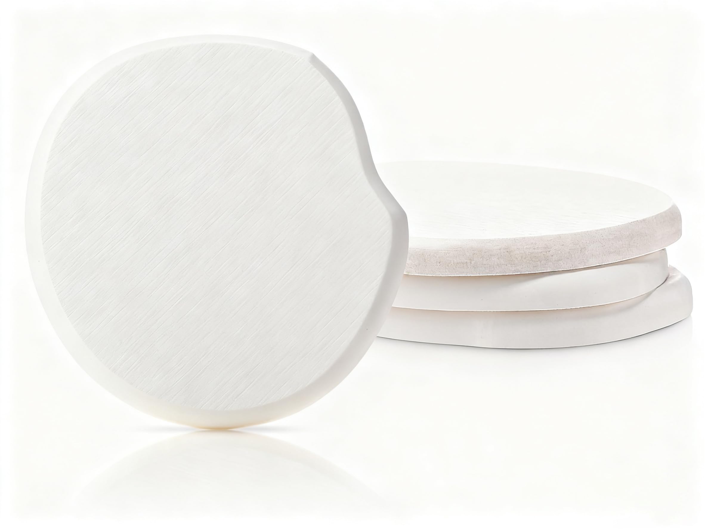 Diatomaceous Earth Drink Coasters Set of 4 white stone design