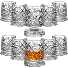 Didaey 10 pack rotating whiskey glasses with bases