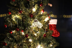 Reforested birch wood Diehard John Christmas Ornament 4x3 in
