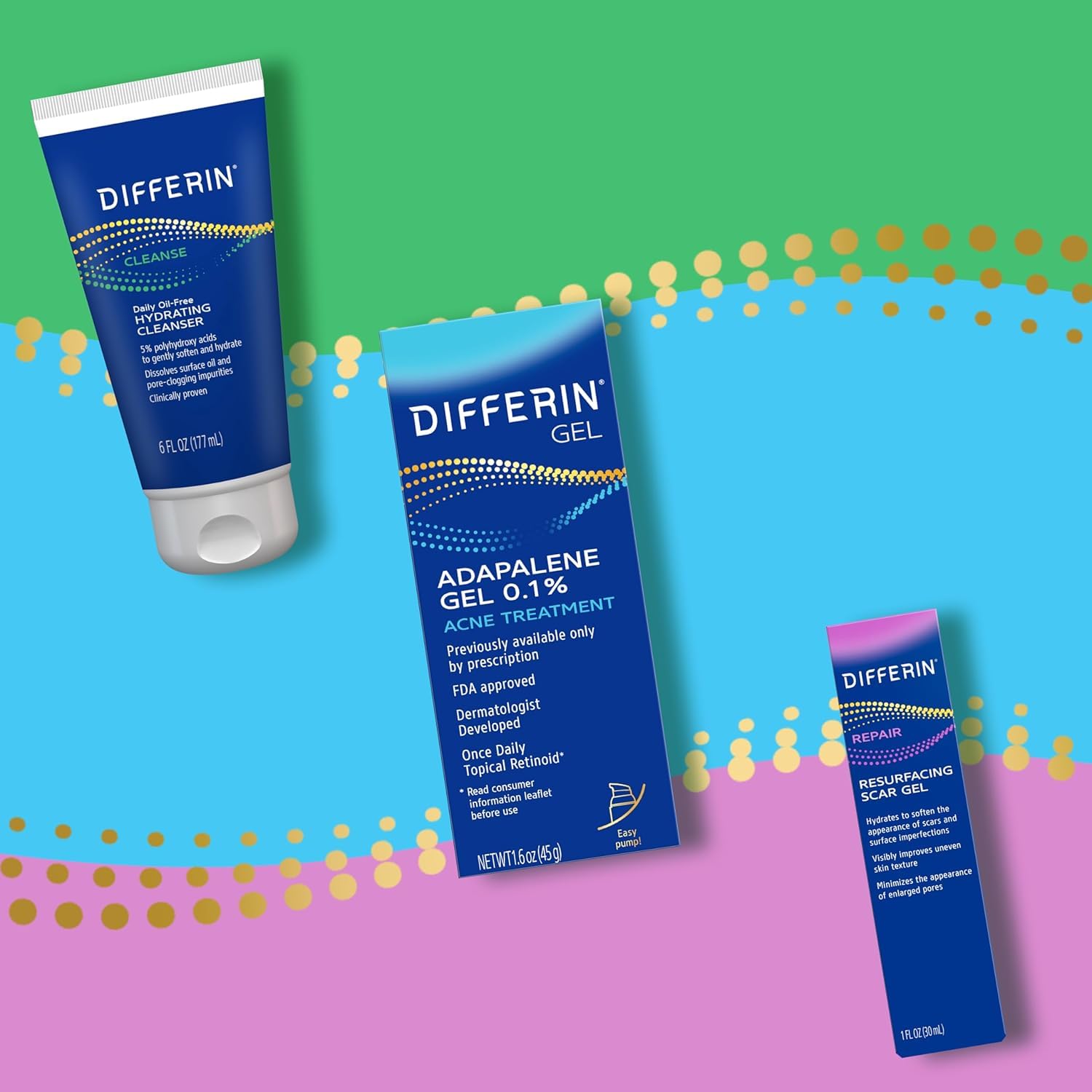 Daily use Differin Resurfacing Acne Scar Treatment Gel for Face