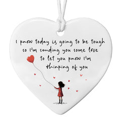Difficult Day Keepsake white heart ceramic ornament