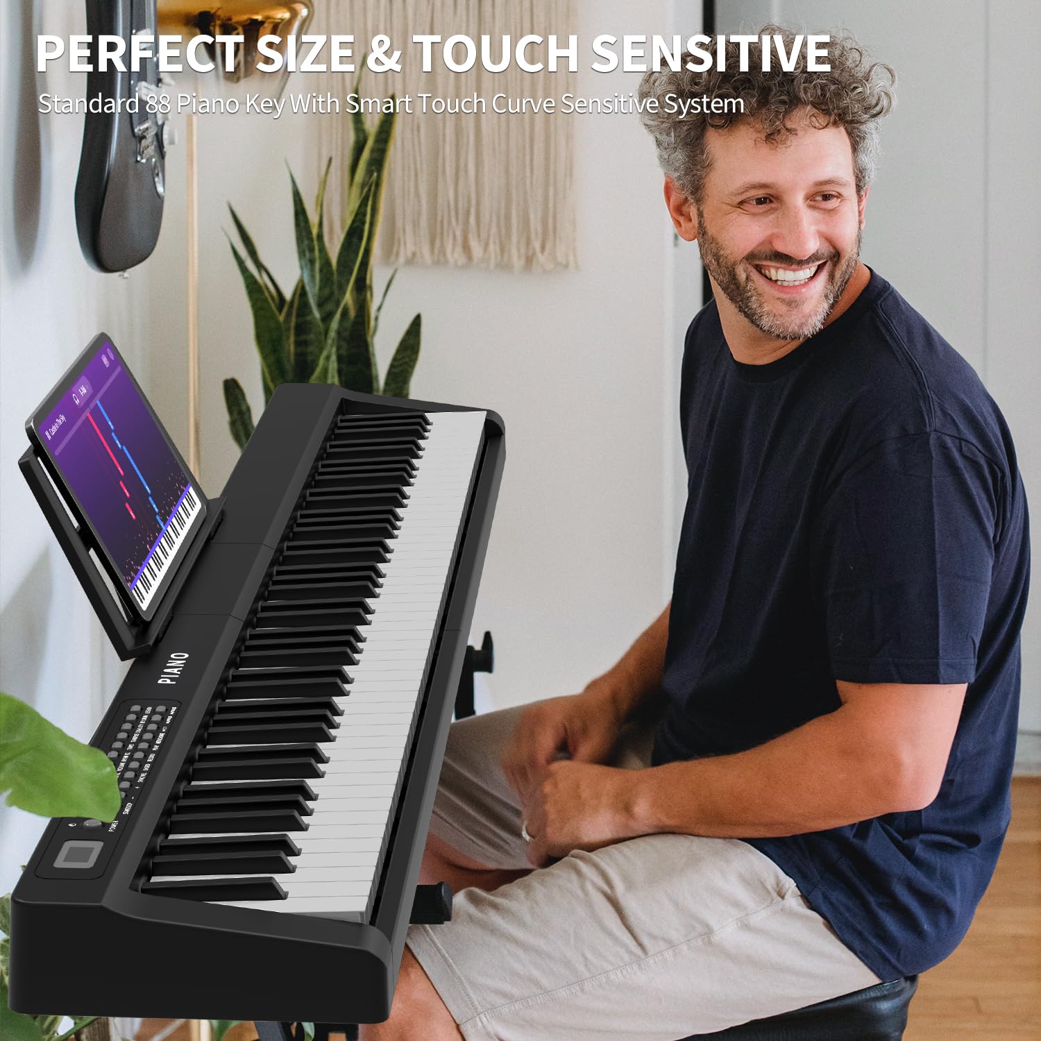 Piano stand and built-in speakers included with Digital Piano