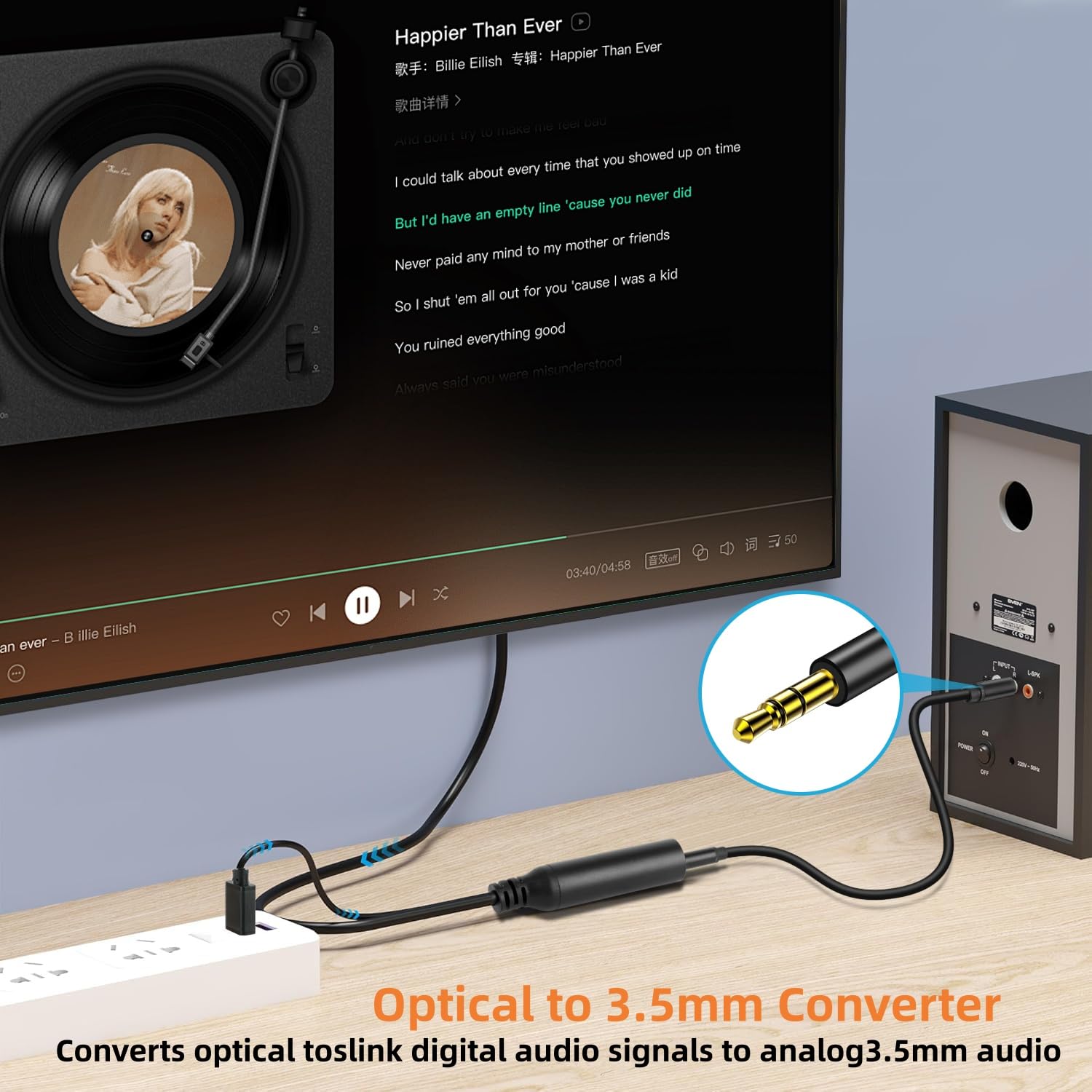 Digital to Analog Audio Converter with Toslink to 3.5mm output