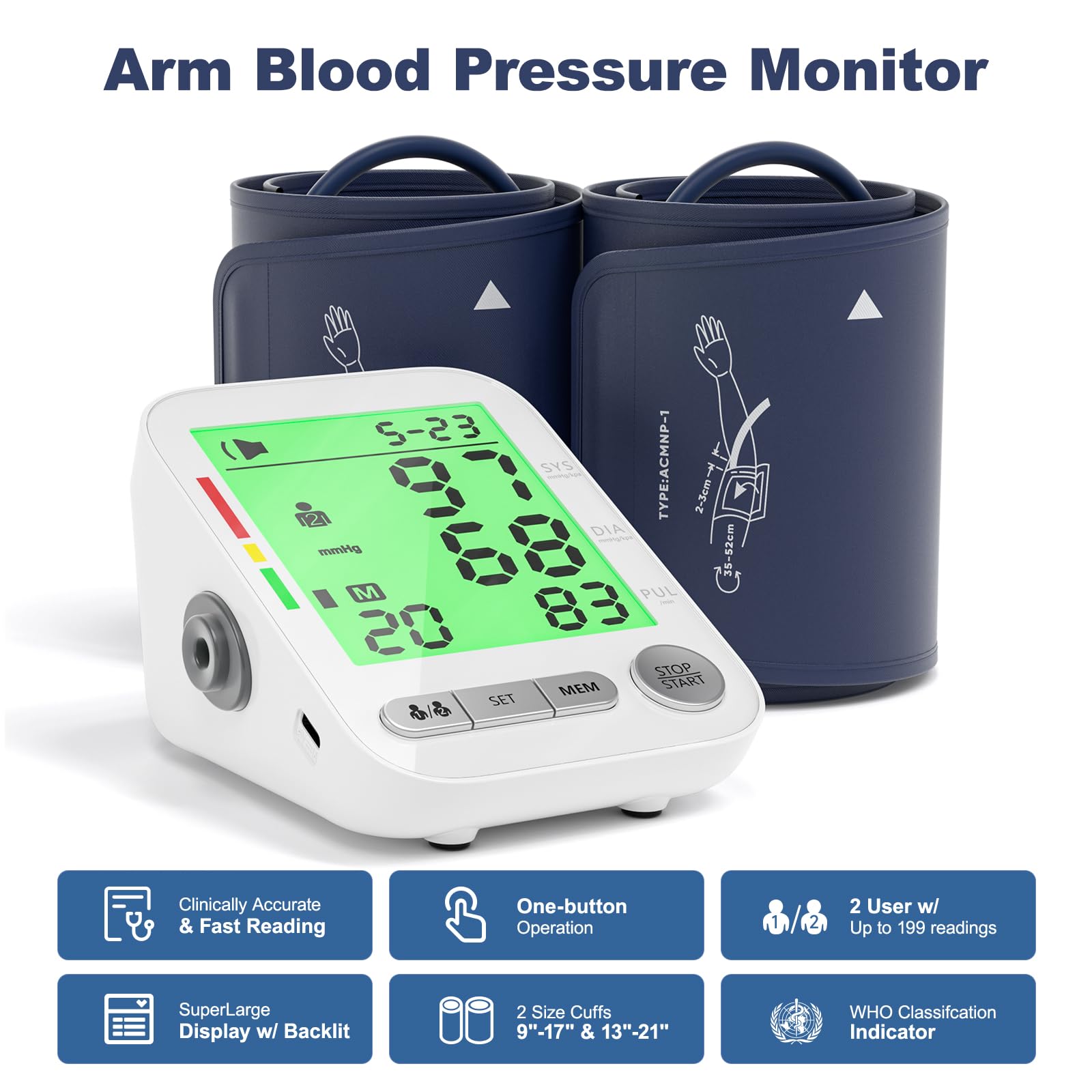 Digital BP monitor with LCD display
