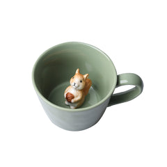 DIHOclub Squirrel Ceramic Cup front view 12 oz