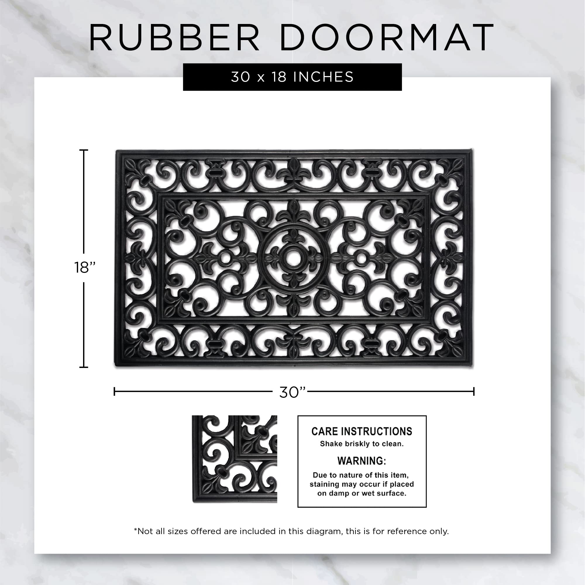 DII rubber doormat all weather lattice 18x30 garage entry