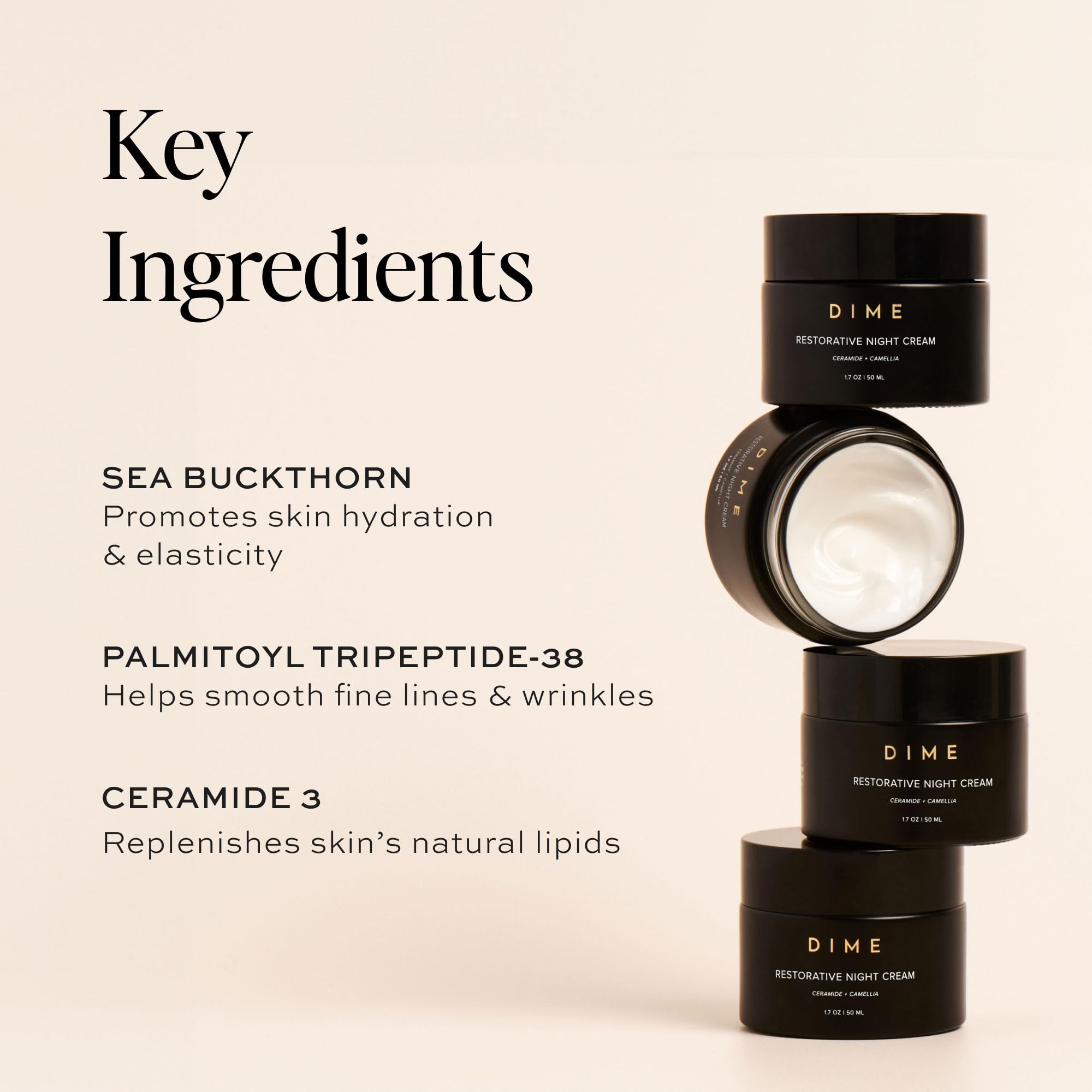 Night cream suitable for dry sensitive and oily skin types