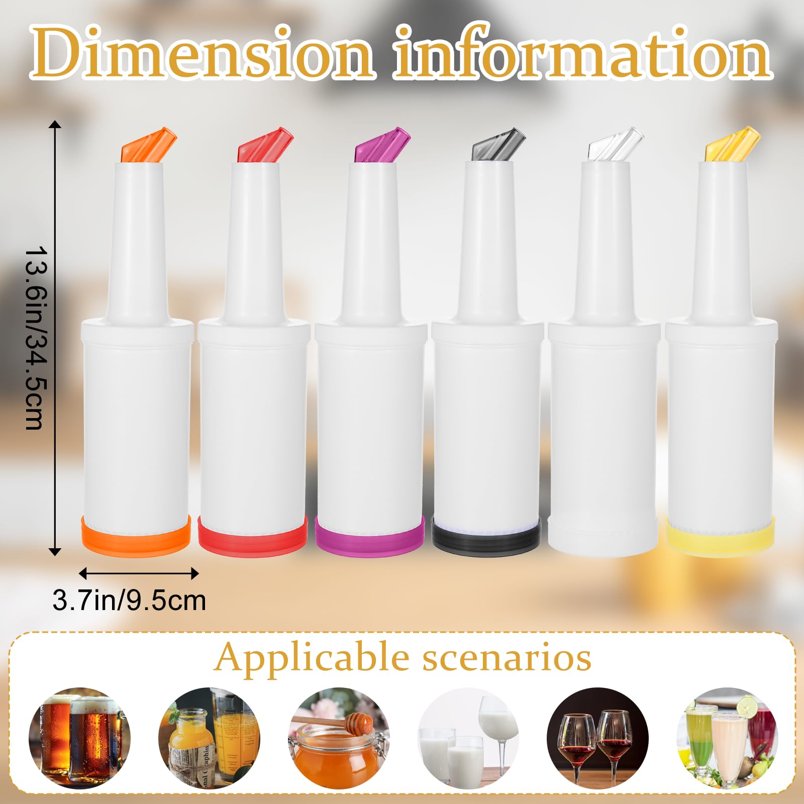 1 L juice dispenser bottle with tapered spout for bars