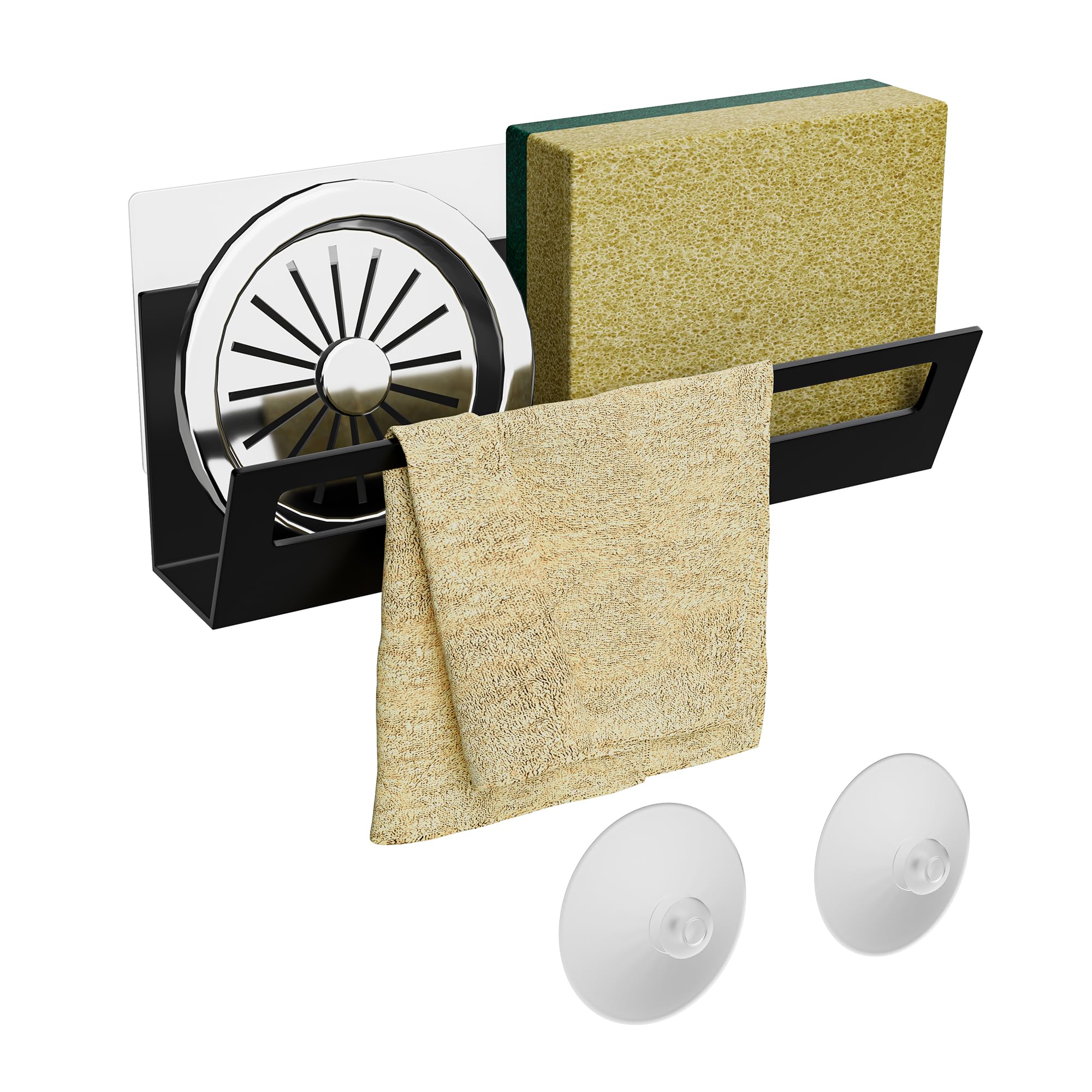Wall mounted kitchen sink caddy with rustproof steel for durability