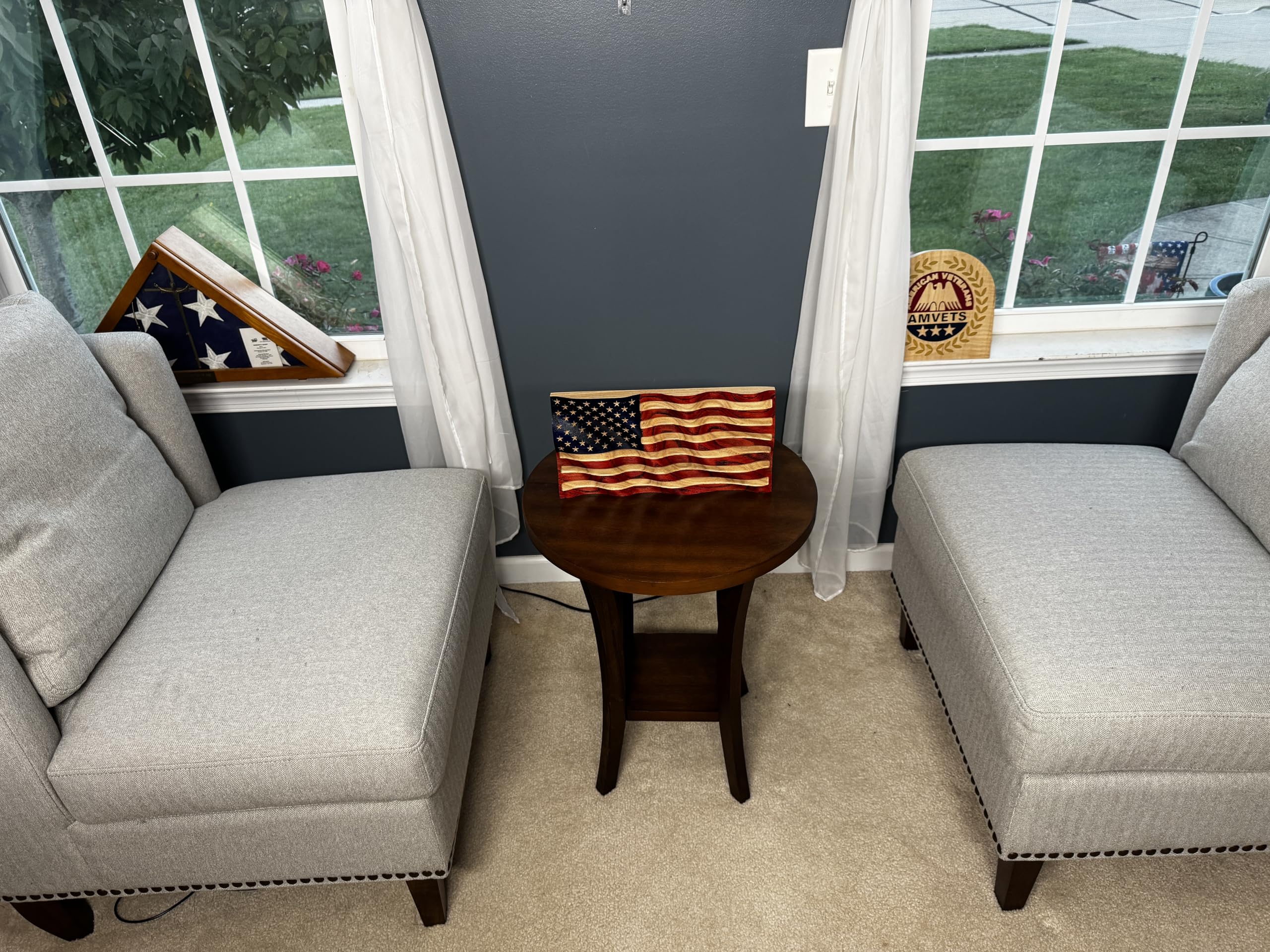 Ideal desk or mantel display flag size