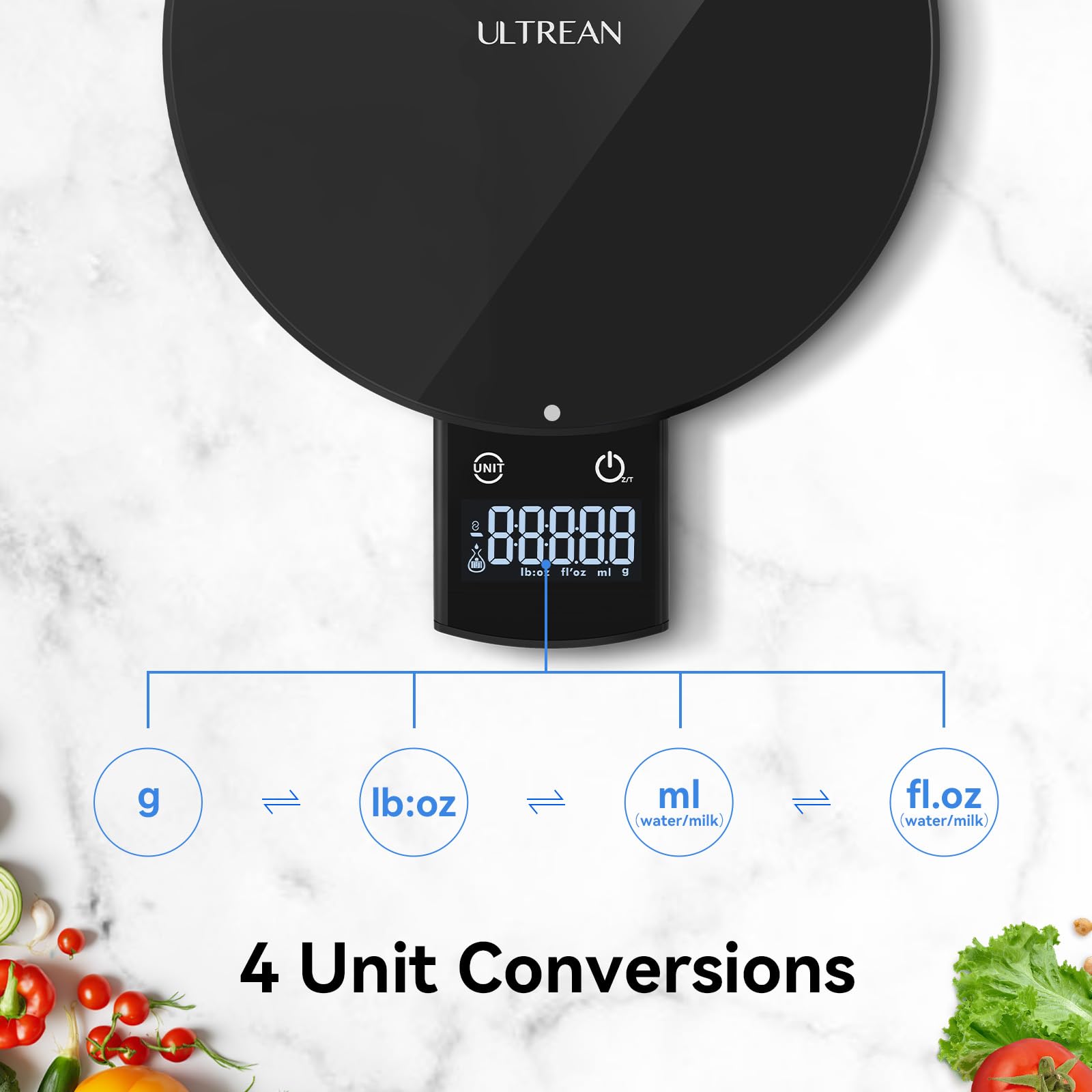 Lightweight scale weighing 0.86 lb with 33 lb capacity